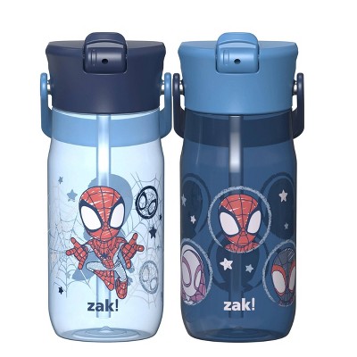 Zak Designs 2pk 18oz Spidey and His Amazing Friends Harmony Straw Water Bottle Blue