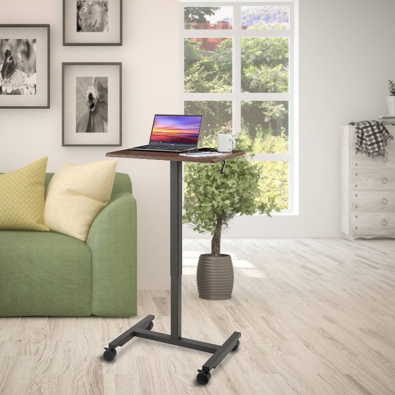 24.4" Airlift Spring Height Adjustable Sit-Stand Mobile Laptop Computer Desk Cart - Seville Classics, 3 of 11