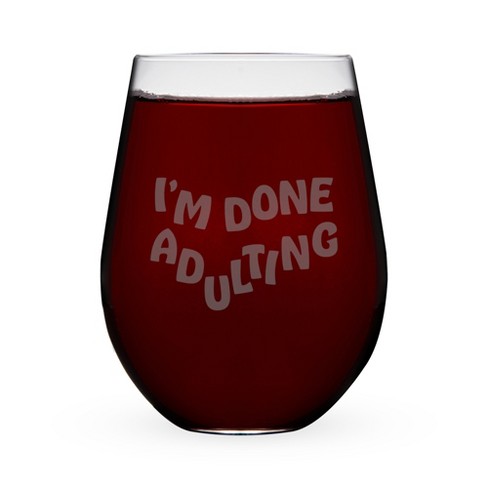 Because Men. Funny Stemless Wine Glass – Red Moon Creative Co.