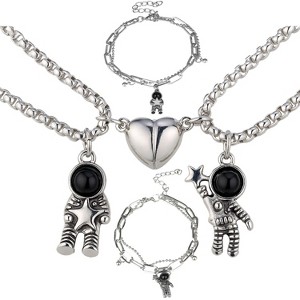 Astronaut Couple Necklaces - Stainless Steel with Magnet - Romantic Gift for Brides (Valentine's Day/Birthday) - 1 of 4