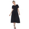 Women's Short Sleeve Asymmetrical Waist Maxi Dress - White Mark - 2 of 4