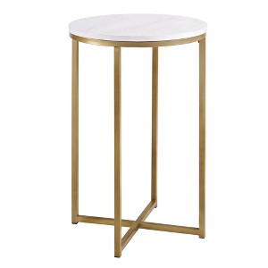 Vivian Glam X Leg Round Side Table - Saracina Home - 1 of 4