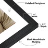 Americanflat 20x24 Picture Frame with Polished Plexiglass, Use as 16x20 Frame with Mat or 20x24 Frame Without Mat, Hudson Collection, Black - 3 of 4
