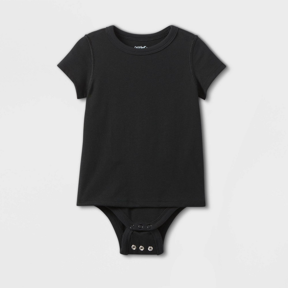 Toddler Adaptive Short Sleeve Bodysuit with Abdominal Access - Cat & Jack™ Black 5T