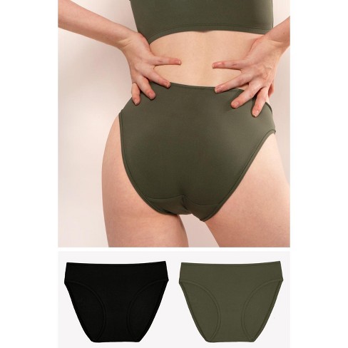 Smart & Sexy Women's Stretchiest Ever Bikini Panty 2 Pack Olive