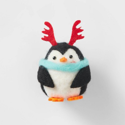Boiled Wool Penguin with Blue Scarf Christmas Tree Ornament - Wondershop™