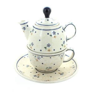 Blue Rose Polish Pottery 1148-775 Zaklady Individual Teapot & Cup - 1 of 1