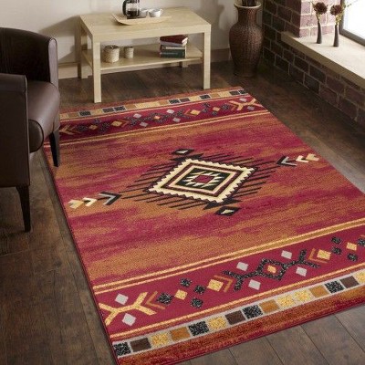 Kumasinova Southwest Design Area Rug – Timeless & Modern Motifs for Living Room, Kid & Pet-Friendly, Made in Turkey, Stain-Resistant Door Mat