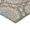 Khaki Brown And Taupe Floral Medallion Washable Indoor Outdoor Area Rug - 4 of 4