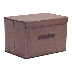 REGALWOVEN Collapsible Clothes Books Organizing Fabric Storage Bin with Lid and Handle 1Pc - 1 of 4