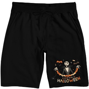 Nightmare Before Christmas Every Day Is Halloween Adult Black Sleep Pajama Shorts - 1 of 4
