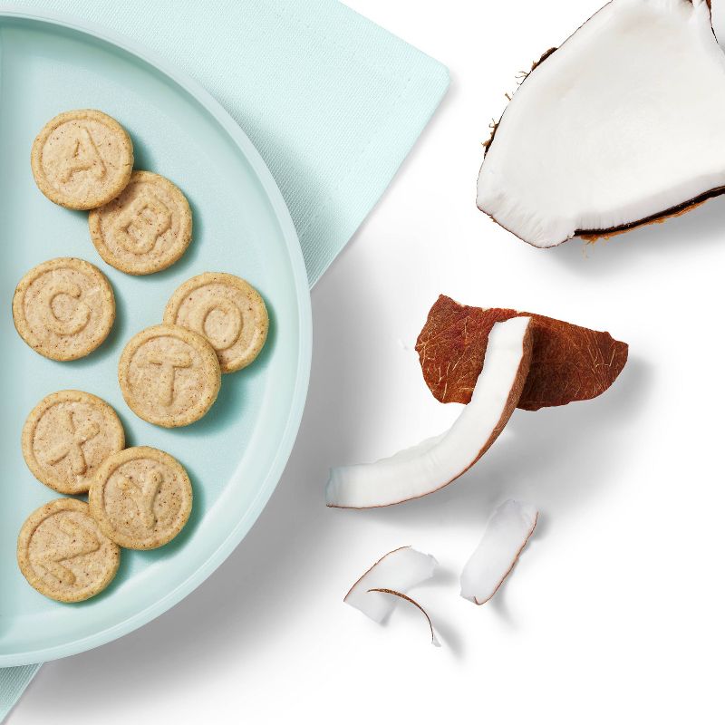 Organic Alphabet Biscuit with Coconut Baby Snacks - 5oz - Good &#38; Gather&#8482;, 3 of 5