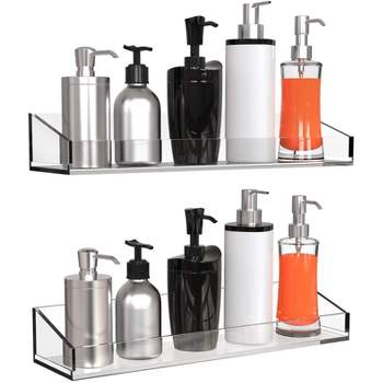JiePai Acrylic Corner Shower Caddy Shelf 2 Packs, Transparent
