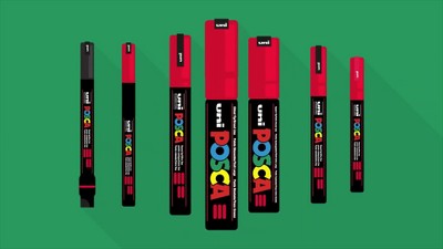 Posca Marker, no. PC-5M + PC-3M, line 0,9-1,3 + 2,5 mm, assorted colours,  12 asstd./ 1 pack