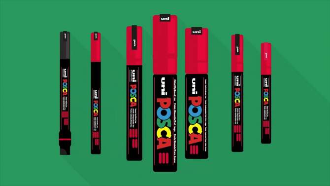 uni POSCA 16pk PC-5M Water Based Paint Markers Medium Point 1.8-2.5mm in Assorted Colors, 2 of 18, play video