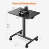 Computer Desk, Mobile Desk with Metal Frame and Leg, Adjustable Height 28.5 to 42.5 in, 4 Wheels, Ergonomic Rolling Laptop Desk for Home Office Black - 2 of 4