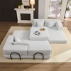 118.2'' Oversized Corduroy L-Shaped Sectional Sofa Couch Set with 6 Pillows, Modular DIY Combination Sofa for Living Room, Apartment or Bedroom - 3 of 4