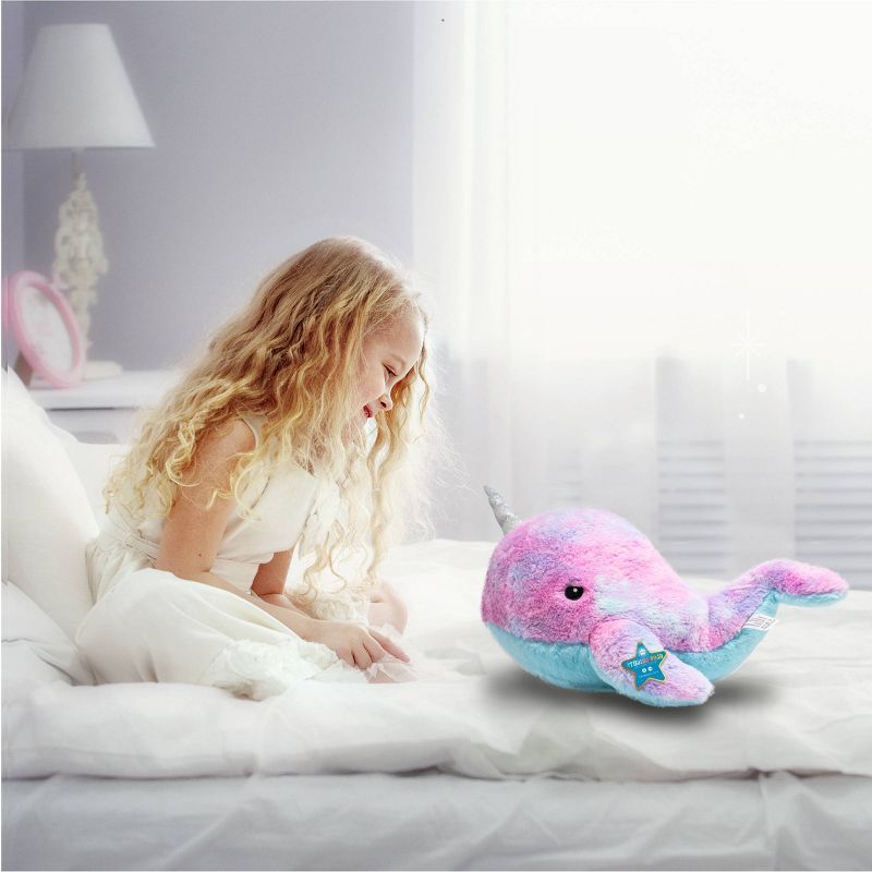 FAO Schwarz Glow Brights Toy Plush LED with Sound Narwhal 17&#34; Stuffed Animal, 6 of 9