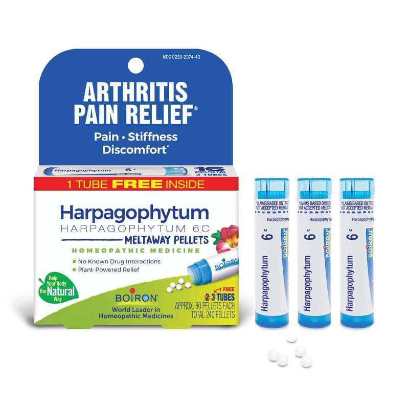 Boiron Harpagophytum 6C 3 MDT Homeopathic Medicine For Arthritis Pain Relief  -  3 Tubes Box, 1 of 5