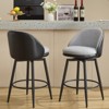 Modern Swivel Bar Stools Set of 2 - 26 Inch Counter Height with Back, 360¡ã Rotating Upholstered Stools for Kitchen Island, 330Lbs Capacity - 2 of 4