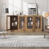 31"x62"x16" Wood Accent Cabinet, Storage Organizer with Adjustable Shelves and Glass Doors for Kitchen Bedroom Entryway Living Room Dinning Room - 3 of 4
