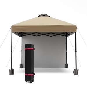 Garvee 10'x10' Outdoor Canopy Tent with Sidewall, Pop up Canopy with Vented Roof, Portable Instant Camping Beach Canopy Tents - 1 of 4