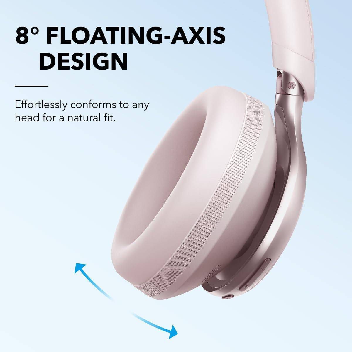 Anker Soundcore Space One Over-Ear Hi-Res Bluetooth Headphones with Adaptive Noise Cancelling and 40H of ANC Playtime - Pink - thumbnail 6