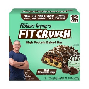 FITCRUNCH Mint Chocolate Chip Baked Snack Bars - 16g Protein - 12ct/19.44oz - 1 of 4