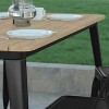 Emma and Oliver Indoor/Outdoor Dining Table with Umbrella Hole, 30" x 60" Rectangular All Weather Poly Resin Top and Black Steel Base - 4 of 4