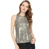 INSPIRE CHIC Women's Party Shiny Sleeveless Keyhole Back Club Metallic Tank Top - 2 of 4