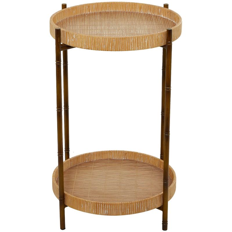 Modern Rattan Accent Table Brown - Olivia &#38; May, 1 of 6