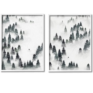 Stupell Industries Winter Ski Slopes Mountain 2 Piece Framed Giclee Art Set - 1 of 4