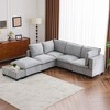 Whisen 90" U-shaped Sectional Sofa Modular Sofa Couch with a Movable Ottoman , a Coffee Table with Hidden Charging Devices - 3 of 4