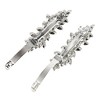 Unique Bargains Grace Crystal Set Style 3 Hair Barrettes Silver Tone 1 Pc - 3 of 4