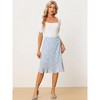 INSPIRE CHIC Women's Floral Ruffle Elastic High Waist Button Flowy Split Skirt - 3 of 4