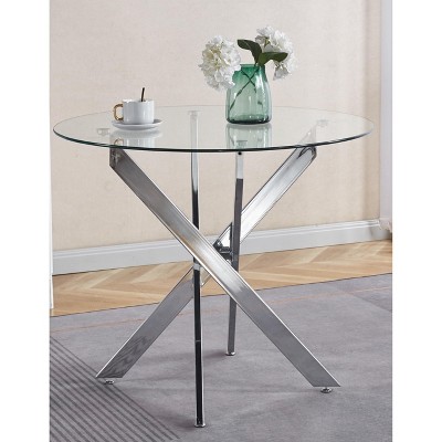 Cross Leg Modern Dining Table, with Round or Square Table Top, Pedestal Dining Table, End Table Leisure Coffee Table