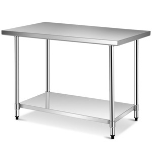 Tangkula 30" x 48" Stainless Steel Food Prep & Work Table Commercial Kitchen Table Silver - 1 of 4