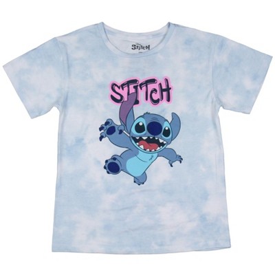 Seven Times Six Disney Lilo & Stitch Girls' Dancing Stitch Tie Dye Kids T Shirt Tee Blue