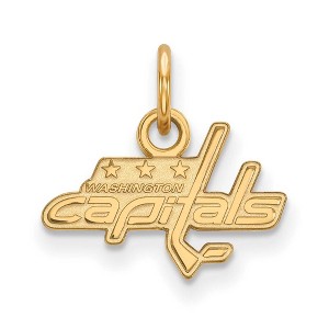 Black Bow Jewelry 10k Yellow Gold Washington Capitals NHL Extra Small Pendant - 1 of 3