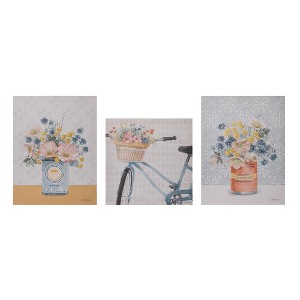 Transpac Indoor/Outdoor Floral Canvas Wall Art 3 Home Decorations Spring - 1 of 2