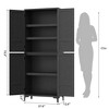 Tall Storage Cabinet, Kitchen Pantry Cabinet 5 Tier Bathroom Cabinet with 4 Doors Adjustable Shelves for Kitchen, Dining Room, Bathroom - 2 of 4