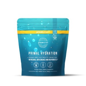 Primal Hydration Electrolyte Drink Mix Sugar-Free, Keto-Friendly, Energy, Recovery & Wellness  Lemon Berry Flavor 30 Stick Pack - 1 of 4