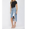 Women's Mic Distressed Midi Skirt - mica denim - 4 of 4