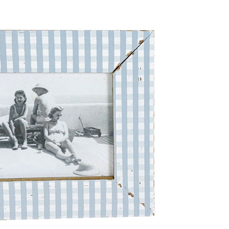 4x6 Inch Blue Plaid Picture Frame Wood, MDF & Glass by Foreside Home & Garden, 4 of 8