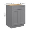 LOVMOR 24"W*21"D*34.5"H in Plywood Soft-Close Bath Vanity Cabinet without Top for Kitchen, Bathroom, Living Room - 3 of 4
