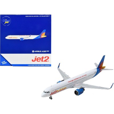 Airbus A321neo Commercial Aircraft "Jet2 Holidays" White with Blue Tail 1/400 Diecast Model Airplane by GeminiJets