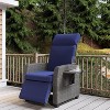 Outdoor Recliner with Adjustable Backrest and Footrest, PE Wicker Patio Reclining Lounge Chair with Flip-Up Table Air Pump 155° Lay Flat - 2 of 4