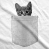 Womens Pocket Cat Funny Printed Peeking Kitten T shirt for Ladies - Crazy Dog Women's T Shirt - image 2 of 4