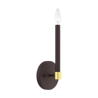 Livex Lighting Karlstad 1 - Light Wall Light in  Bronze/Satin Brass