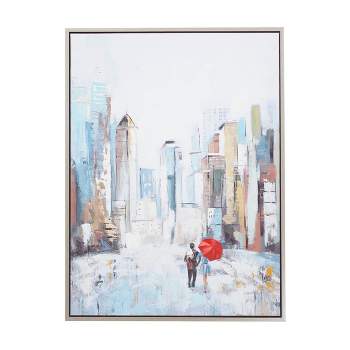 Canvas City Framed Wall Art with Silver Frame Multi Colored - Olivia & May